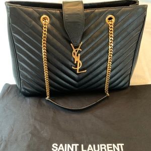 Yves Saint Laurent Monogram Chevron Large Handbag